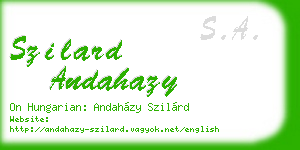 szilard andahazy business card
