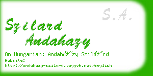 szilard andahazy business card